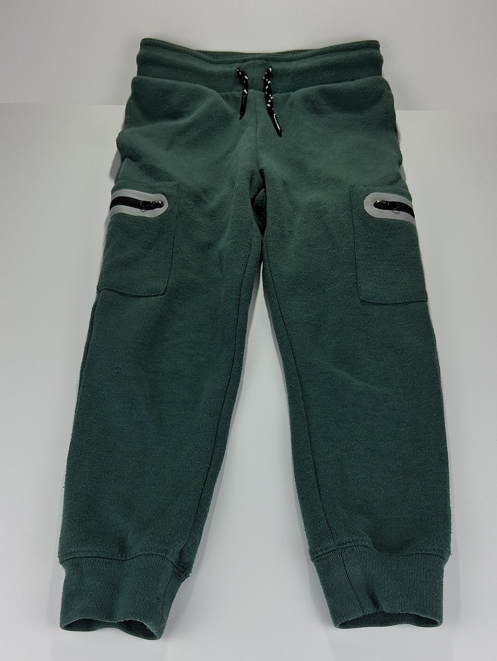 Boys Hollywood Fleece Jogger Pants Size 7 Green Drawstring Front + Side Pockets